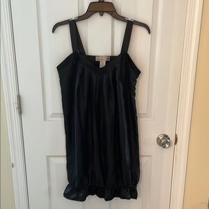 Love Notes Elegant Black 100% Silk Dress with bubble effect on bottom